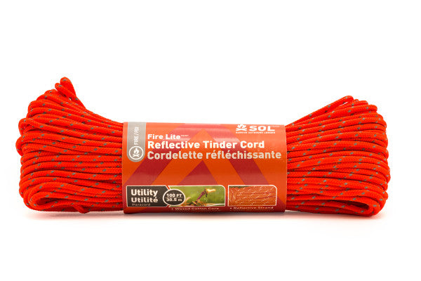 SOL Fire Lite Utility Reflective Tinder Cord, 100 ft