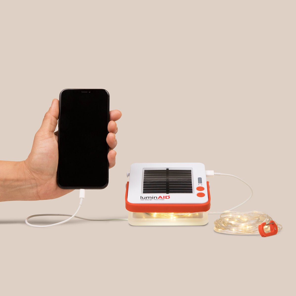 LuminAID Solar String Light with Phone Charger