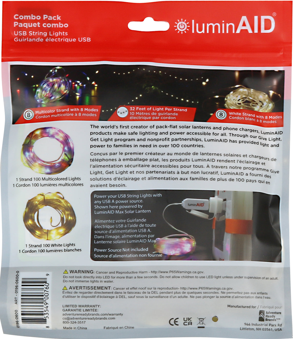 LuminAID USB String Lights Combo Pack