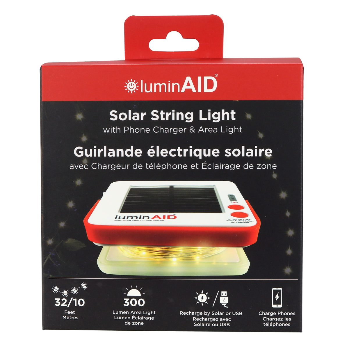 LuminAID Solar String Light with Phone Charger