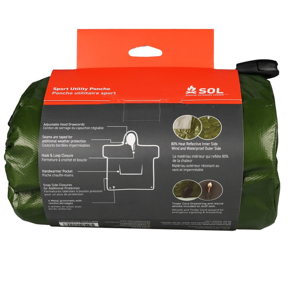 Sol Sport Utility Poncho Lightweight Wind And Waterproof Matalized - View #5