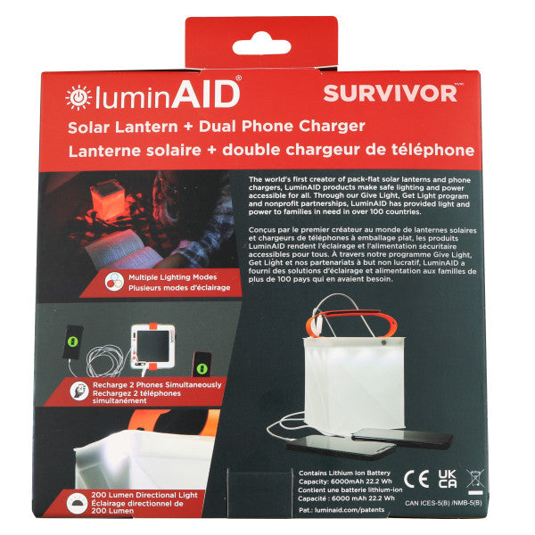 LuminAID Survivor Solar Lantern with Dual Phone Charger