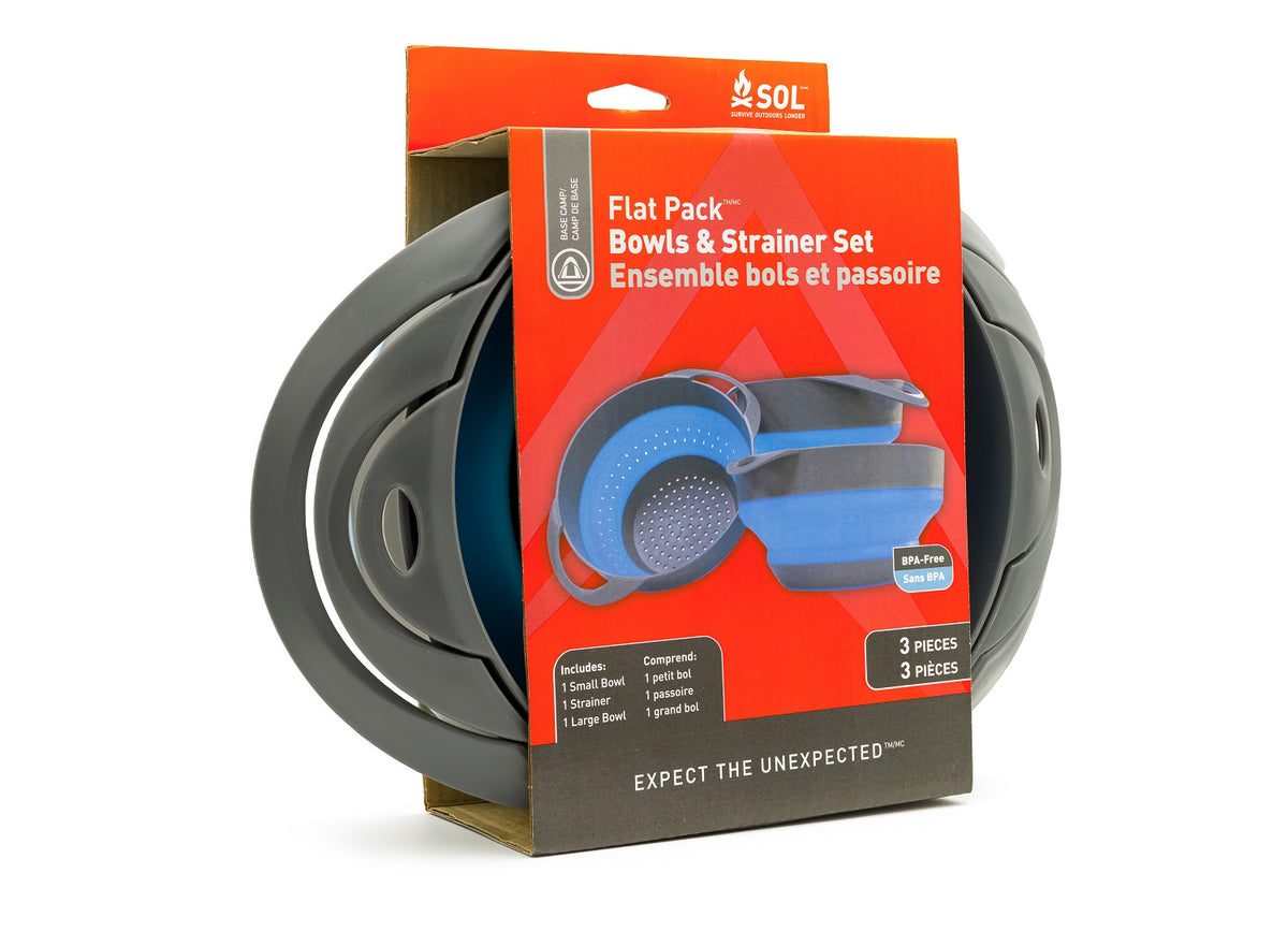 SOL Flat Pack Bowls &amp; Strainer Set
