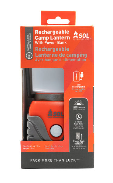 SOL Camp Lantern Rechargeable with Power Bank