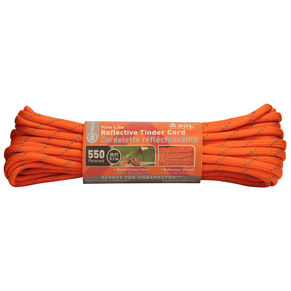 SOL Fire Lite 550 Reflective Tinder Cord - 30ft