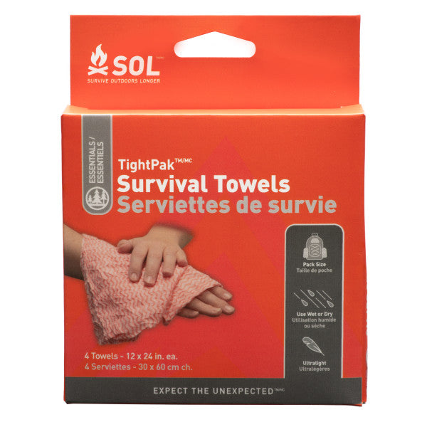 SOL Tight Pack Survival Towel (4 Pk)